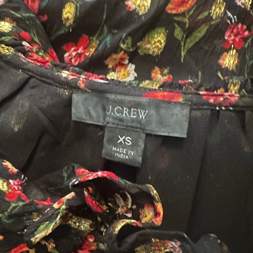 J.Crew Ruffleneck Top in Midnight Vintage Floral XS